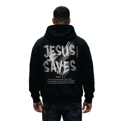 „JESUS SAVES“ Oversized Hoodie MarketPrint