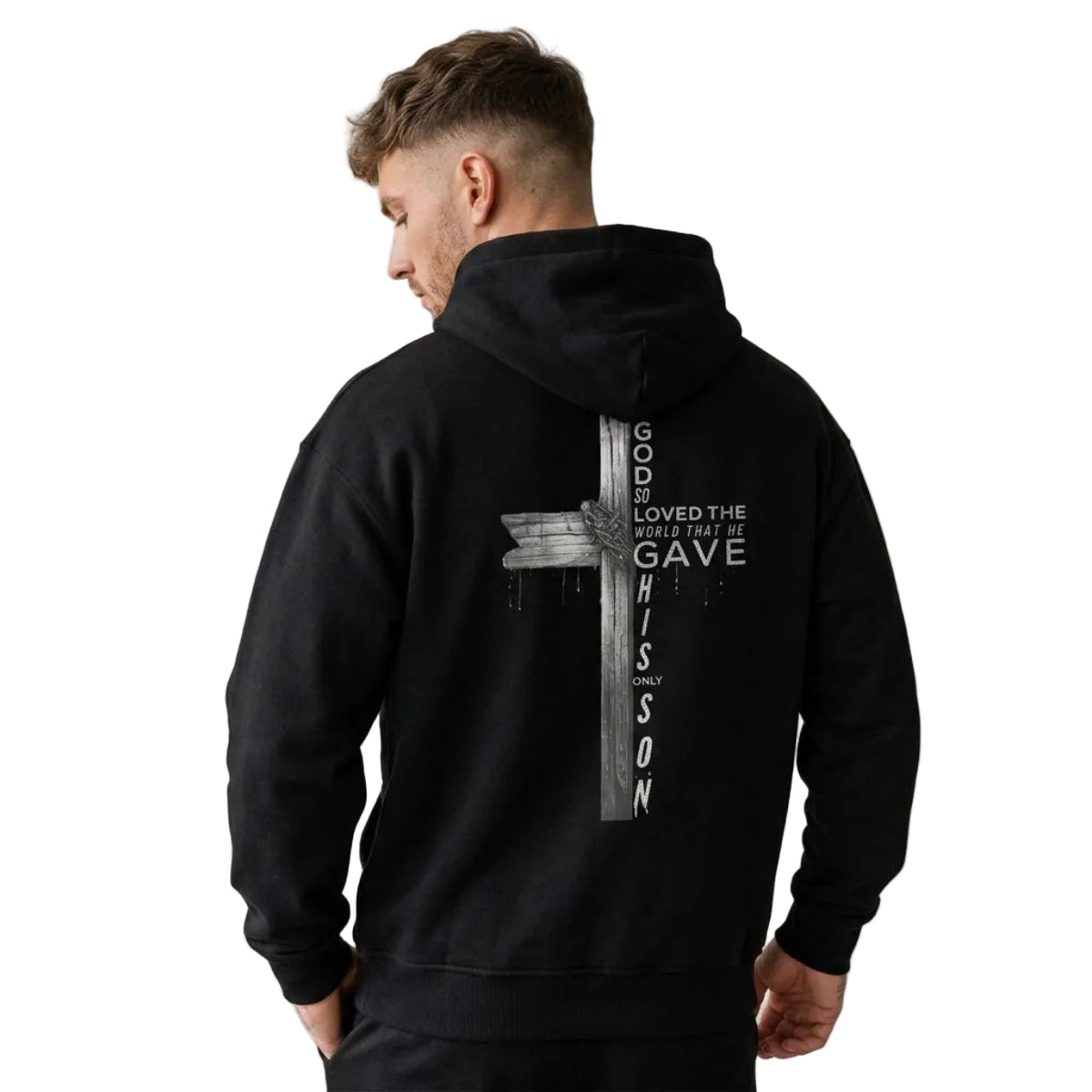 „GOD LOVES THE WORLD“ Oversized Hoodie MarketPrint