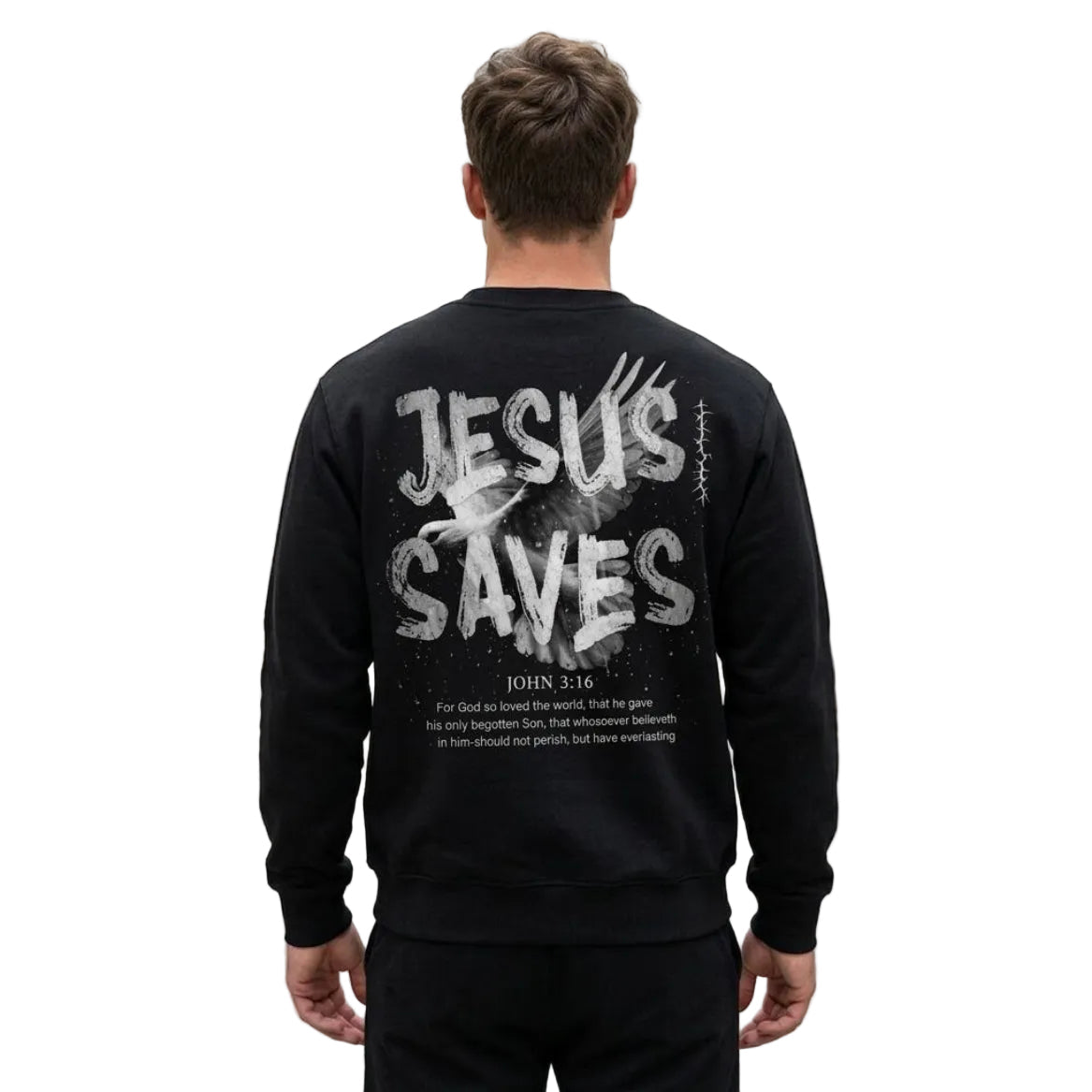 „JESUS SAVES“ Sweatshirt MarketPrint