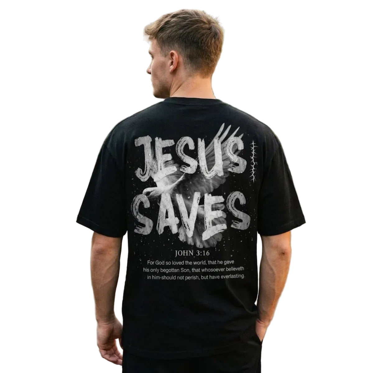 „JESUS SAVES“ Oversized T-Shirt MarketPrint
