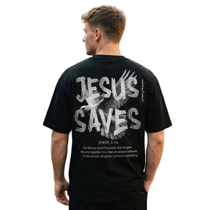 „JESUS SAVES“ Oversized T-Shirt MarketPrint